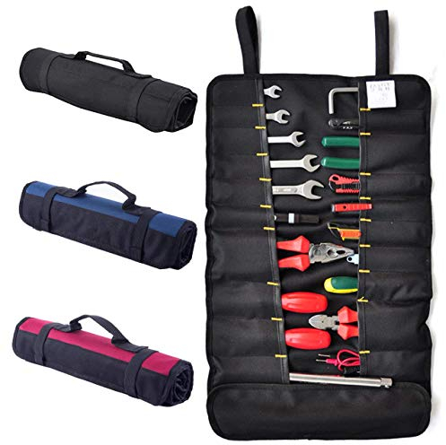 ZffXH Pocket Socket Tool Roll Pouch Kleine Werkzeugtasche Perfekt für eine schnelle Unterwegs Tasche oder Werkzeug tragen in einem C-Schwarz