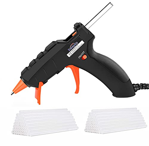 Heißklebepistole, Dweyka Klebepistole 50W mit 50 Stück Klebesticks 7mm x 150mm, Schmelzende Klebepistole Set für Schule DIY Kunst schnelle Aufheizung für Hobby, Kunst & Handwerk