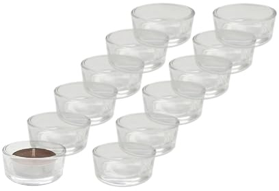 12 x Teelichtgläser Teelichthalter Votivkerzengläser 5 x 3,5 cm Tischdeko Dekoration Kerzen auch als Dipschale verwendbar