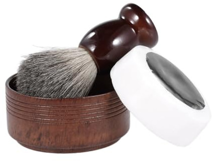 Mikinona 3stücke Teiliges Herren Rasier-set Mit Holzbecher Rasierpinsel Und Rasierseife Perfektes Bartpflegeset Für Männer Für Geburtstag Hochzeit Oder Valentinstag