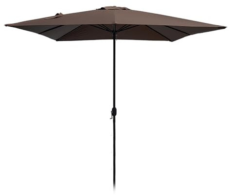 CNHRFGVD Sonnenschirm quadratisch 250 cm, Gartenschirm mit Kurbel, belüftetes Dach, wasserdichter Sonnenschutz mit UV-Schutz für Pool, Balkon(Bronze)