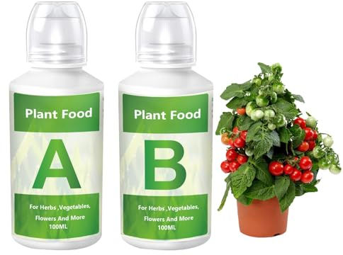 Hydroponische Nährstoffe – A & B Flüssiger Hydroponikdünger, Bio-Pflanzennahrung | Effizienter Zimmerpflanzendünger, Hydroponische Nährstoffe Für Topf-Zimmerpflanzen, Outdoor- Und Zimmerpflanzen, (wei