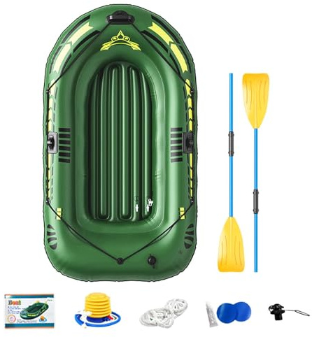 Tragbares Fischerboot Floß – Aufblasbares Rafting & Angelboote | Aufblasbares Angelkajak, Aufblasbares Boot Kanu, Erwachsene Aufblasbare Boote, Verdicktes Treibboot Kajak für See mit Ruderpu