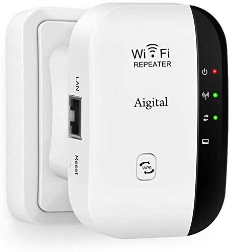 WiFi Extender, 300Mbps WiFi Booster Range Extender, Internet Signal Booster Amplifier Supports RP/AP Mode, 2.4G Network with Integrated Antennas LAN Port