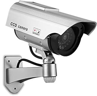 YIWEOG Telecamera fittizia Telecamera di sicurezza falsa Telecamera fittizia Telecamera di sorveglianza simulata con luce lampeggiante Uso esterno per interni per sicurezza domestica