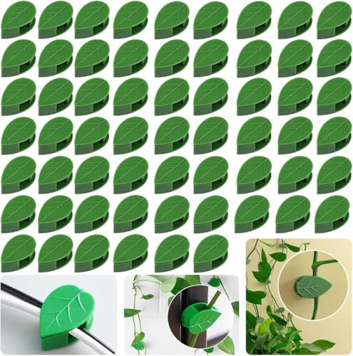 weiclianhp 40 Clip Autoadesive per Piante Rampicanti con 3 Fogli Adesivi - Supporto Parete da Giardino per Piante Vitisicole, Sostegno Steli per Piante Rampicanti Indoor/Outdoor