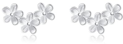 SLUYNZ 925 Sterling Silver Small Flower Earrings Studs for Women Girls Cute Flower Studs Daisy Earrings for Spring Summer