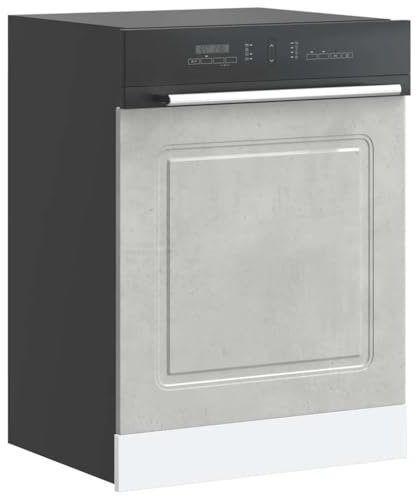 Gecheer Panneau pour lave-vaisselle Kalmar gris béton 60 x 1,5 x 67 cm, panneau avant pour lave-vaisselle cuisine protéger les appareils ménagers