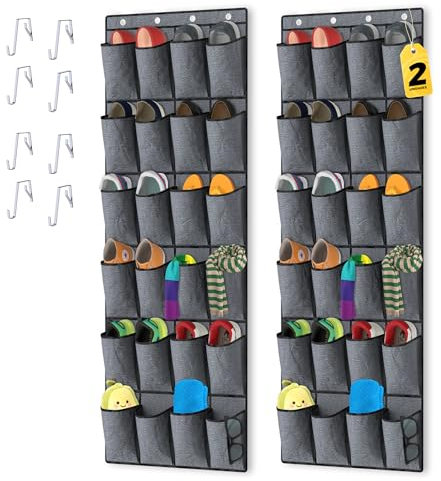 The Inventions Emporium Schuhorganizer hängend – Platzsparender Türorganizer für Schuhe, Schuhregal hängend für Tür – Schuhaufbewahrung ohne Bohren (2)