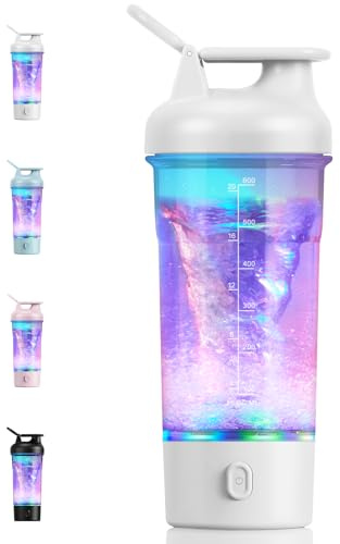 SOARFLY Shaker electrique 750ml shaker electrique proteine, shaker electrique usb pour poudre de potéine, shaker proteine sans BPA (Blanc)