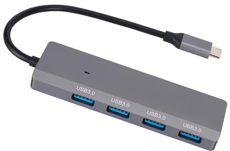 Plyisty Hub USB C, Docking Station Di Tipo C 4 in 1, Velocity Di Trasmissione 5 Gbps, Splitter USB per Topo, Tastiera, Disco Rigido e unità Flash