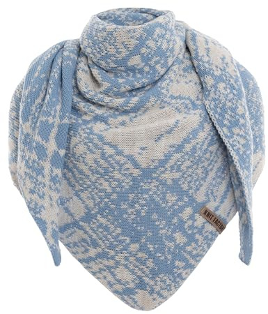 KNIT FACTORY - Dreiecksschal Lea - Damen Strickschal mit Wolle - Umschlagtuch für den Herbst und Winter - Winterschal - Dreieckstuch - Hochwertige Qualität - 190 x 85 cm