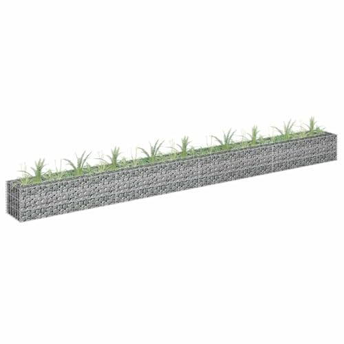 Generico Gabbione Letto Rialzato in Acciaio Zincato 360x30x30 cm,Argento,13.4kg,145641