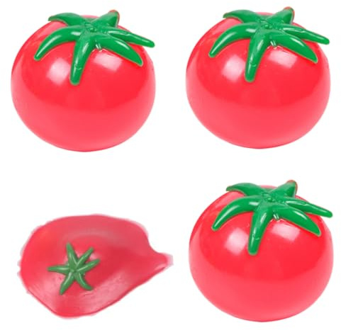 Muzrunq Palla da spremere di Pomodoro Pomodori d'imitazione Palline Antistress Materiali TPR Scherzo Puntelli d'Acqua Regali Giocattolo Palla per Bambini 3 Pezzi, ​​​​Palline appiccicosestress