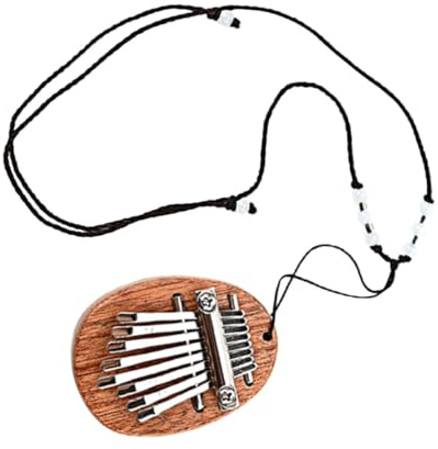 Alipis Kalimba Mini de Madera con 8 Teclas y Cordón Colgante Piano de Pulgar para Principiantes Instrumento Musical Portátil Amantes Música