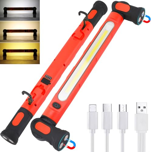 Arbeitsleuchte LED Werkstattlampe Motorhaubenleuchte Motorraumleuchte Arbeitslampe Lampen Motorhaube Worklight Workzone Leuchte Magnetleuchte Arbeitslicht Arbeits Magnetische Arbeitstaschenlampe[Rot]