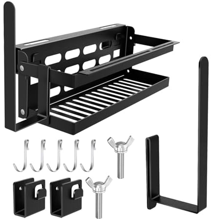 Generico Porta Griglia per Conservazione - Porta Condimenti da Barbecue - Organizzatore per Utensili da Grill,Per Olio Spatole Salse Asciugamani Spezie e da Cucina per Campeggio Giardino Terrazzo