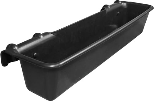 Hook Over Feeder Horse Cattle Goat Manger Mountable Livestock Feed Bucket Trough - Black - 50 Litre
