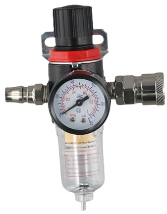 EaseSunny AFR-2000 Separatore d'acqua con filtro compressore d'aria con regolatore di pressione, 40 trappole pneumatiche per utensili, 0.15-0.8MPa