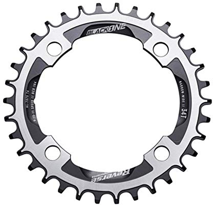 Reverse Black ONE Kettenblatt Narrow Wide 4 Arm 104mm schwarz/Silber: Größe: 4 Arm 104mm 34T
