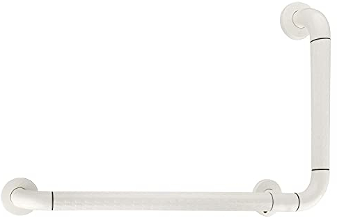 flexilife Eck-Wandhaltegriff für Badewanne WC oder Dusche, Haltegriff Ecke, Kunststoff Länge: 70 cm, Höhe: 38 cm, Weiß