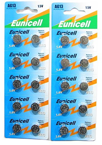 20 x AG13 LR44 Button Cells Batteries - A76 L1154 SR44 G13 357-1.5v - in Separate Blister Packaging