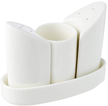Wilmax WL-996118/1C - Juego de salero y pimentero (porcelana), color blanco