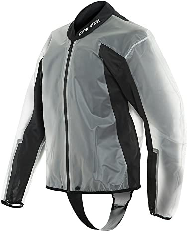 Dainese Rain Body Racing 2, Motorrad Regenjacke für Kombi Wasserdicht Faltbar, Schwarz/Transparent, L