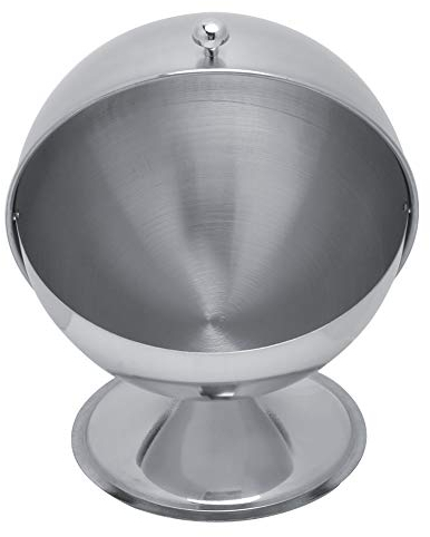 Azucarero con tapa enrollable, azucarero de acero inoxidable con tapa, recipiente de sal en forma de globo Contenedor para cocina casera