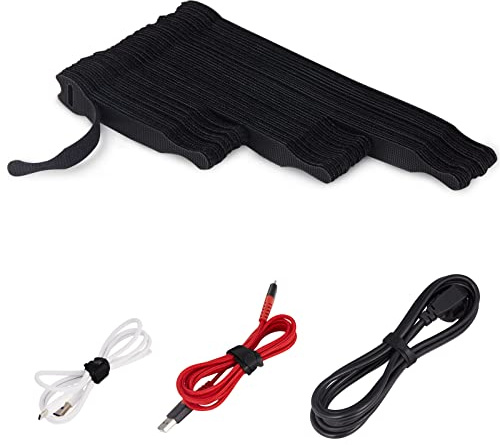 GripZz Kabelband med Kardborre - 10/15/20cm - 60 st återanvändbara Kardborrekabelband - Kabelkardborre för Kontor, Datacentraler och Hemmakontor (Sv