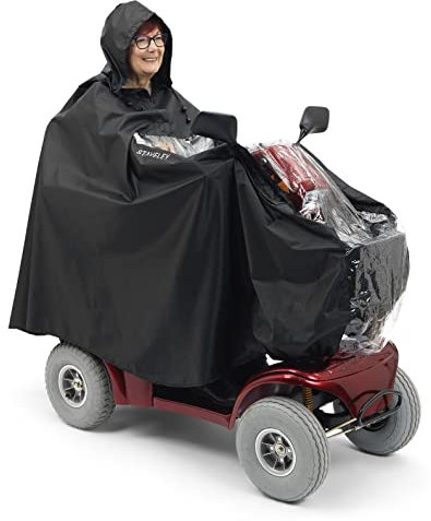 Staveley Mobility Scooter Cape | Unisex Waterproof Rain Poncho Cover for Electric Scooters and Wheelchair Users – Lightweight, Compact, Foldable (XL Cape)