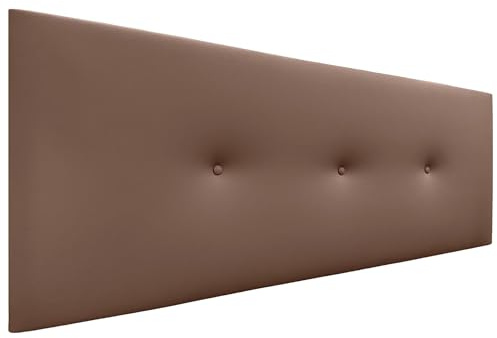 DHOME Kopfteil mit Knöpfen Hochwertig gepolstertes Kunstleder oder Acualinstoff Neue FARBREIHE Luxuriöses Bett Kopfteil Schlafzimmer Polsterung (Kuntsleder Lehm, 135x50cm (Betten 120/135/140))