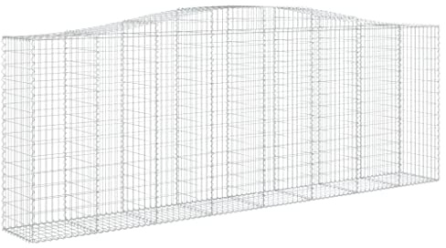 vidaXL Gabion bågformad 400x50x140/160 cm galvaniserat järn, gabionkorg, stenmur, gabionmur, gabionkorgar, stenmurar, gabionvägg