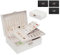 TAVADA Boite à Bijoux,Boite a Bijoux pour Femme,Coffret à Bijoux 2 Couches,Boite a Bijoux de Voyage avec Clef,Boite a Bijoux en Cuir Imperméable pour Colliers/Bagues/Bracelets