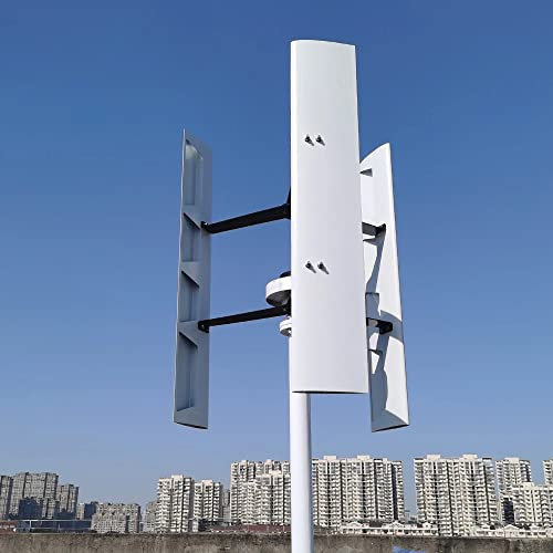 800W Aerogeneradores 12V 24V 48V con Controlador 3 aspas para Uso doméstico Turbina EóLica Vertical, Sin Ruido Aerogenerador Vertical de levitación magnética