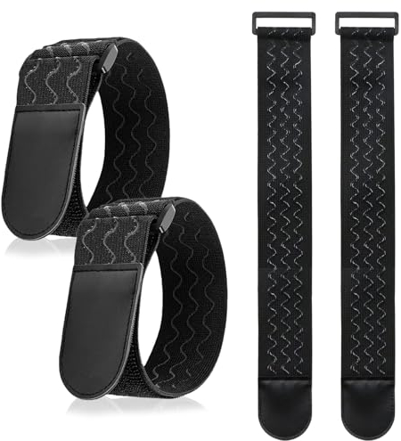 shallyong Klettband, 4 Stück Klettband breit, Dehnbarer Klettverschlussgurt mit Schnalle, 5cm x 46cm, Extra Breit und Extra Sicher, für Fahrrad, Garage, Aufbewahrung, Hosenschutz etc