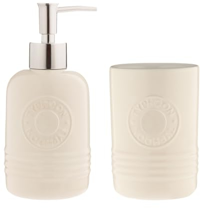 Typhoon Living Cream 500ml Dispenser and 600ml Tumbler Set