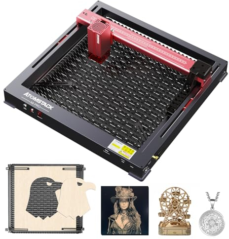ATOMSTACK A6 PRO Laser Graviermaschine mit F3 Matrix Schutzplatte, 40W Lasergravierer Laserschneider mit 0.05*0.05mm Compressed Spot, 6W Laserleistung Lasergravur für Holz Metall Heimwerker geeignet
