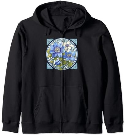 Clematis Vine Art Zip Hoodie