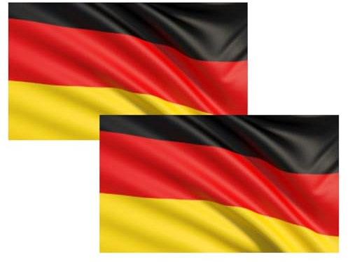 Super Mundo - 2 Bandera Alemania grande para Exterior y Interior 90x150cm, 2 banderas nacionales Alemania (90x150cm)