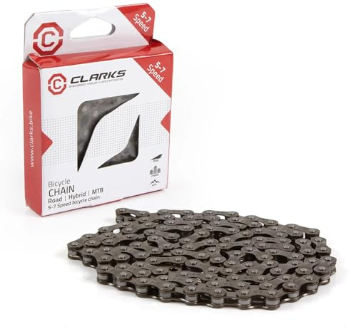 Clarks 5-7 Speed Chain for MTB, Hybrid, and Road Bikes | 114 Links | Quick Link Connector included