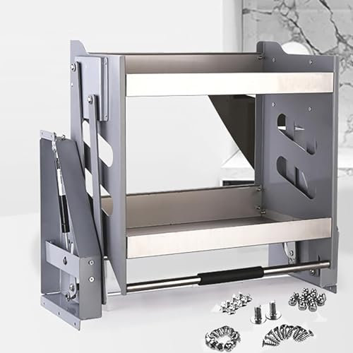 Ausziehbares Schrankregal, ausziehbarer Küchenregal-Hebekorb, Wandschrank aus Edelstahl, platzsparend ausziehbar, für Küche, Caféschrank und Speisekammer, Tragkraft 30 kg, 66 x 30 x 52 cm