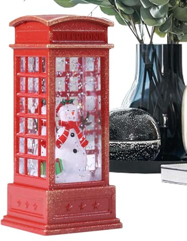 Pcingsia Globos de nieve de Navidad, linterna con purpurina, centro de mesa, linterna de agua iluminada para dormitorio, escritorio interior