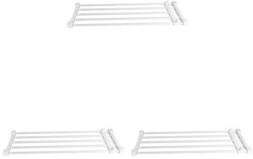 Haofy 3Pcs Closet Tension Shelf Expandable Telescopic Rod Heavy Duty Clothes Hanging Rail Adjustable DIY Storage Organizer Extention for Garage Bathroom Kitchen Bedroom