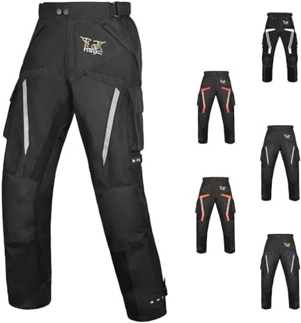 Summer Motorcycle Pants for Men with CE Armor | Adjustable Fit and Waterproof Shell | Motorcycle Pants Mens with Armor for Touring and Dirt Bike Use Black