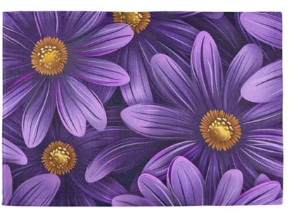 Purple Flower Decorative placemats for dining table linen heat resistant underplate mat individuales para mesa de papel set of 6 12x18