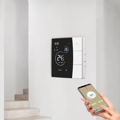 Termostato inteligente WiFi, para controlador de temperatura programable Tuya para calefacción de suelo eléctrico, caldera de agua y gas, compatible con control de voz Alexa (blanco 3A-WIFI)