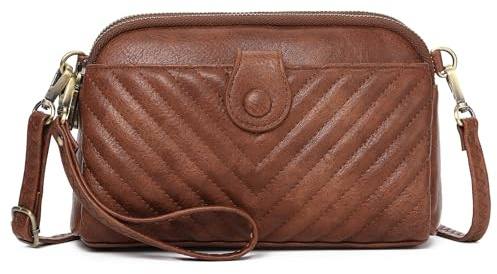 GAEKEAO Small Shoulder Bags Women Leather Mobile Phone Bag with RFID Blocking Credit Card Slot, 9-brown