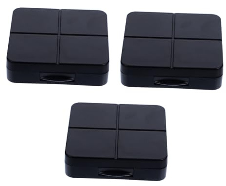 UKCOCO Boîte à Lentilles de Contact Portable en PP Noir, 3 Sets, Compacte et Légère, pour Voyage, Étui avec Miroir