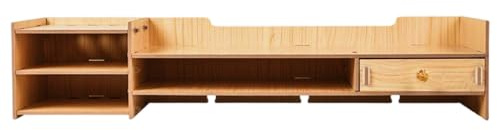 Senermter Socle Rehausseur Écran,Support Surélevateur pour Bureau Organisation | Étagère Rangement en Bois pour PC Portable Clavier Fournitures Scolaire Domicile Bureau